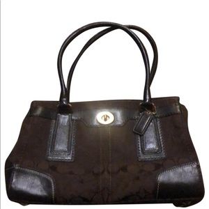 Coach signature turn lock satchel